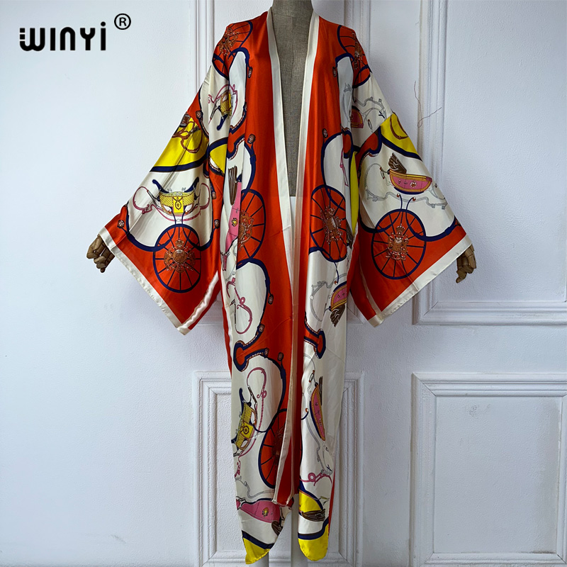 Kaftan Women Boho - WINYI Kimono con Estampado Boho, Cárdigan
