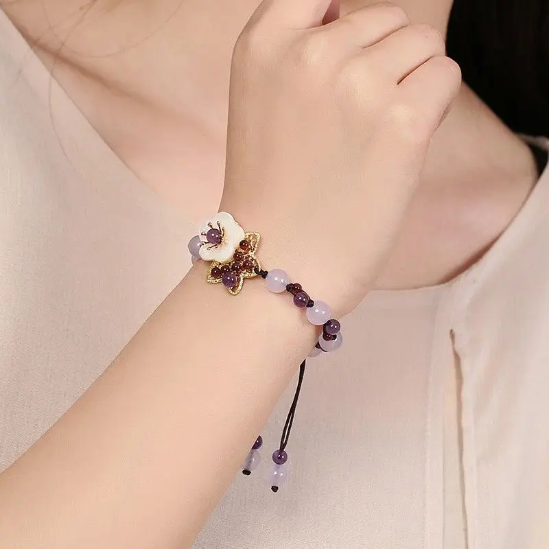Ethnic Fashion Style - Pulsera de Cristal Chino Estilo Mori,