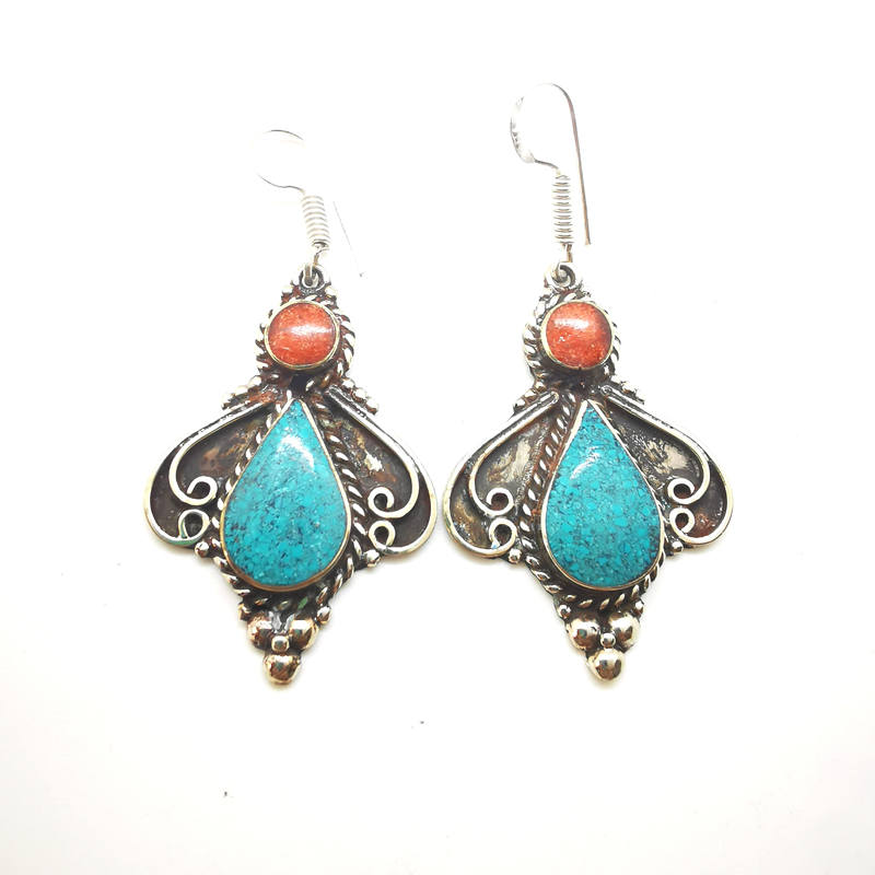 E007 Par de aretes de mano vin - Ethnic Indian Fashion reseña y precio