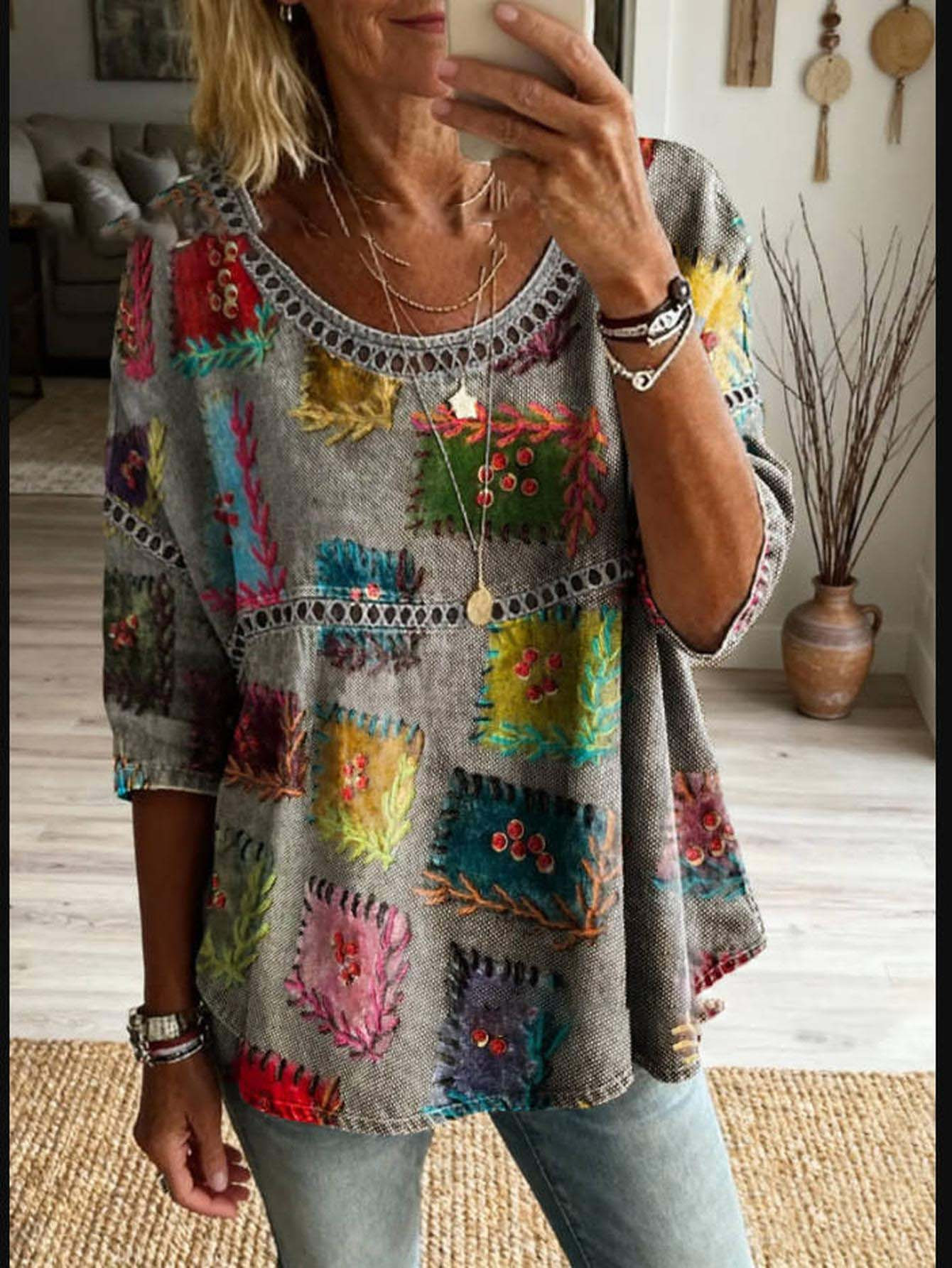Blusa de talla grande para muj - Ethnic Fashion Style reseña y precio