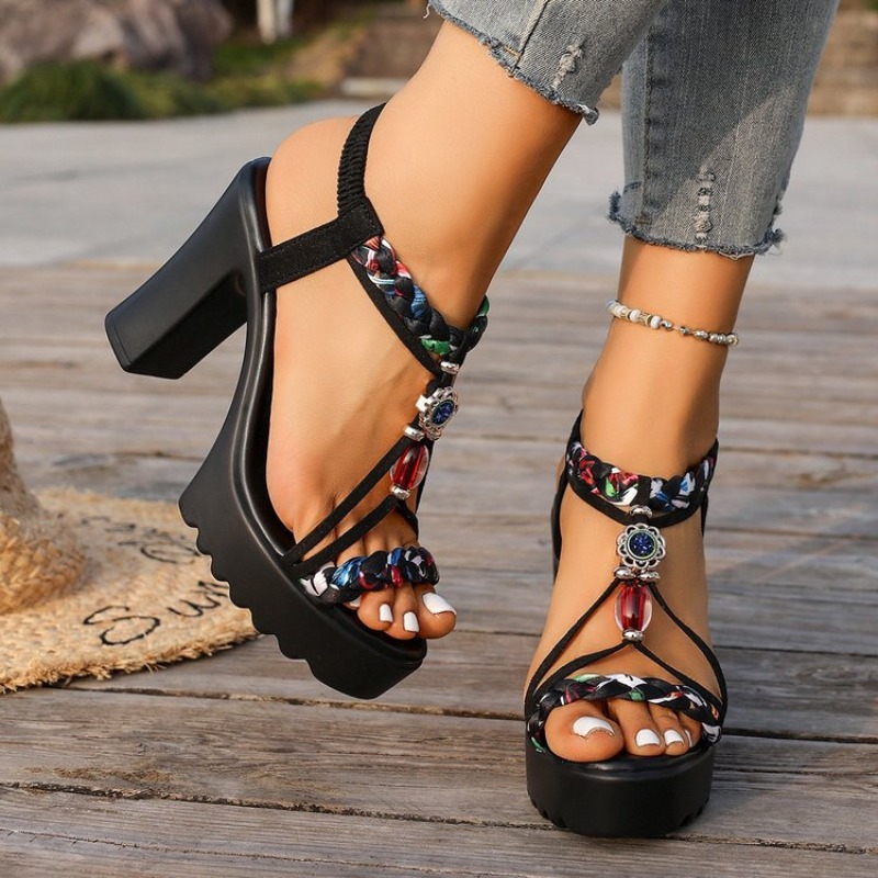 Sandalias de Tacón Grueso Esti - Ethnic Style reseña y precio