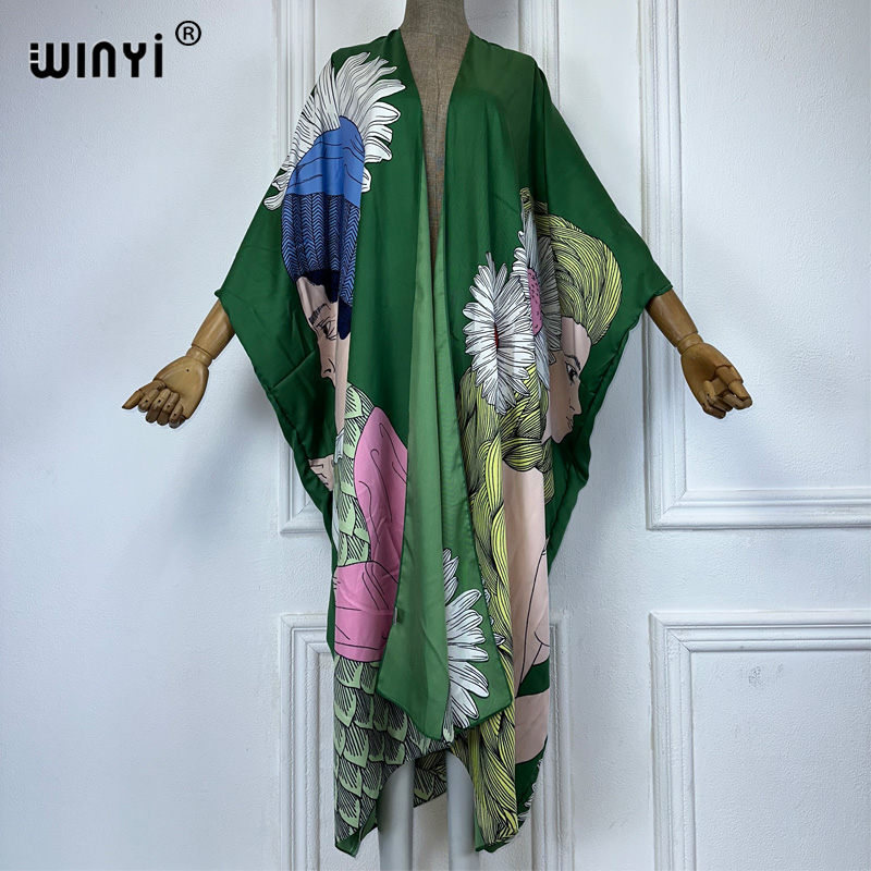 WINYI-Kimono con estampado boh - Kaftan Women Boho reseña y precio